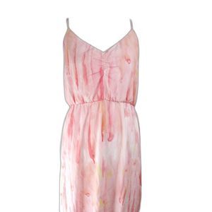 Wildfox Lightweight Spaghetti Strap Watercolor Peach Maxi Dress S NWT (RK43)